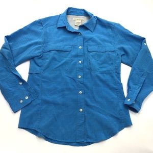 Exofficio Womens Blue Vented Button Down Shirt XS